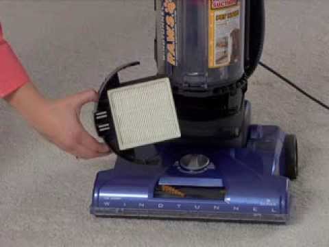 How to clean a Hoover windtunnel filter.